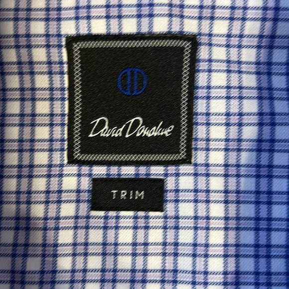 David Donahue Trim Cotton French Cuff Dress Shirt 171/2 36/37 - Picture 4 of 7